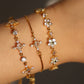 18K Real Gold Plated Diamond Cross Pendant Bracelet