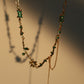 18K Real Gold Plated Green Gem Rose Necklace