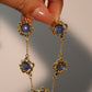 18K Real Gold Plated Multi Deep Blue Moonstones Bracelet