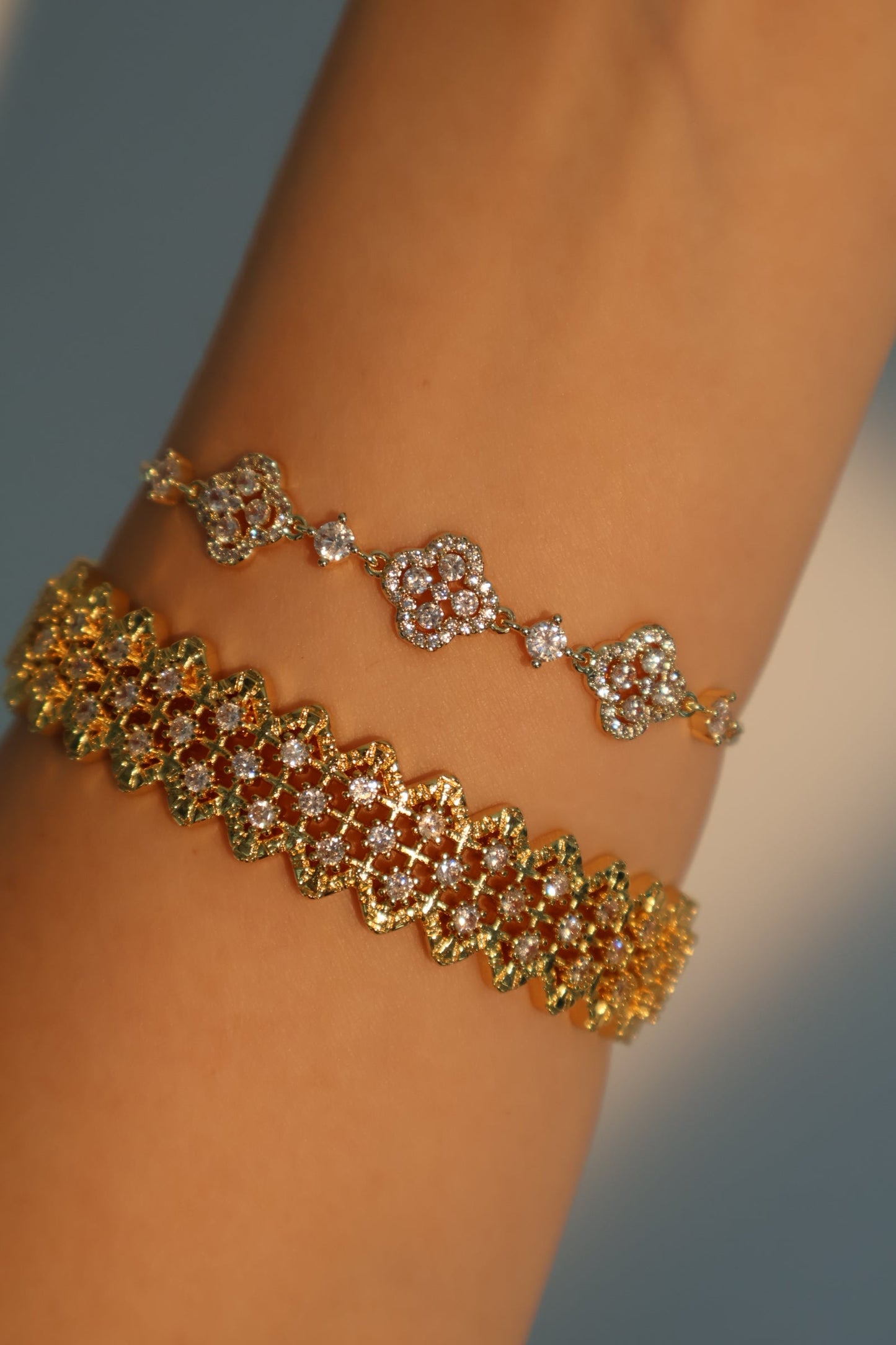 24K Real Gold Plated Diamonds Gypsophila Bracelet