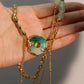 18K Real Gold Plated Jade Dragon Chain Necklace