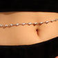 Platinum Plated Multi Pearls Layering Long Necklace (Waist Chain)