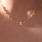 18K Real Gold Plated Diamond Flower Necklace