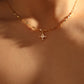 18K Real Gold Plated Diamond Cross Pendant Necklace