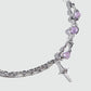 Platinum Plated Purple Glitter Gem Star Necklace