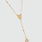 18K Real Gold Plated Cross Lariat Long Necklace