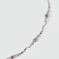 Platinum Plated Multi Color Gem Wave Necklace
