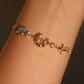 14K Real Gold Plated Blue Star Moon Bracelet