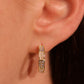 14K Real Gold Plated White Opal Diamond Earrings