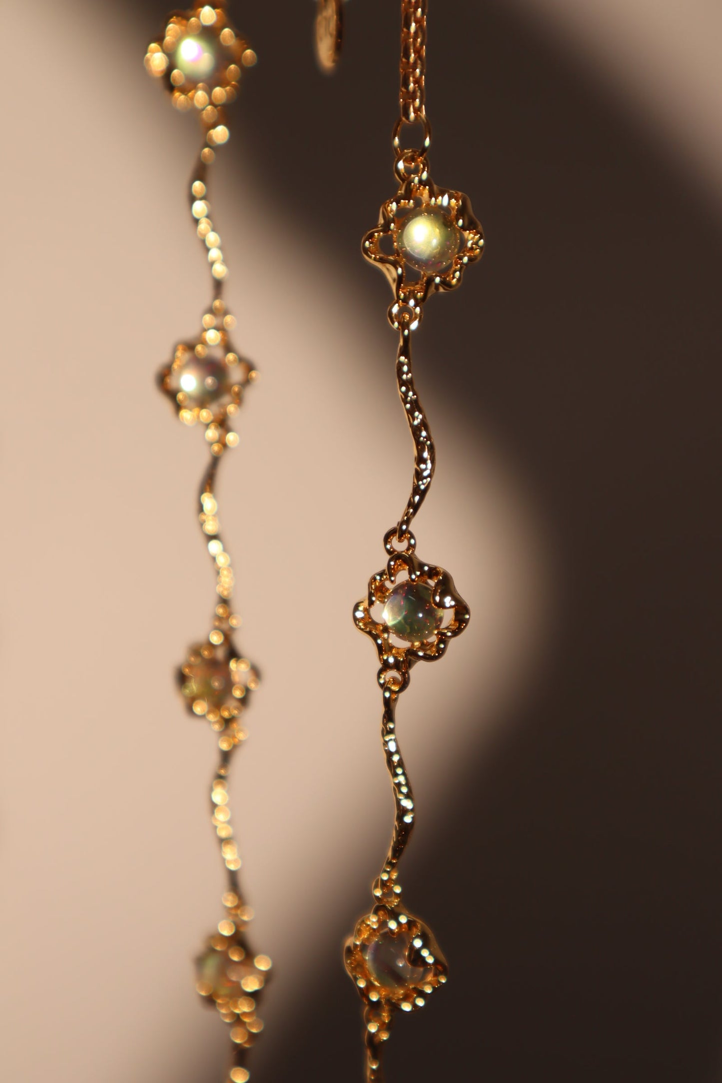 18K Real Gold Plated Multi Opal Necklace