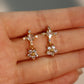 18K Real Gold Plated Diamond Cross Earrings