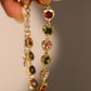 14K Real Gold Plated Multi Heart Color Gemstones Bracelet