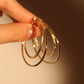 14K Real Gold Plated Double Layer Hoop Earrings