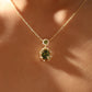 14K Real Gold Plated Emerald Butterfly Necklace