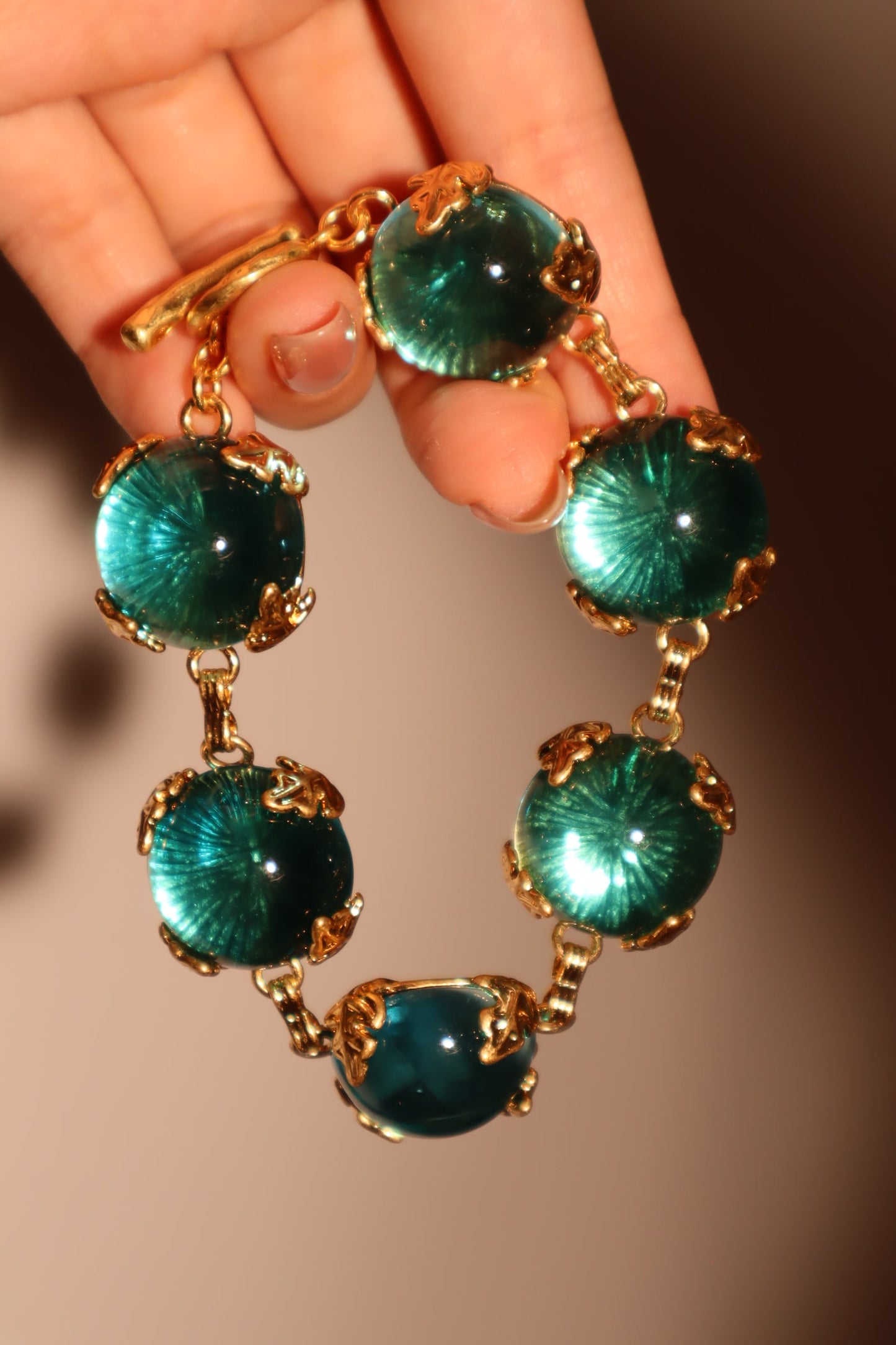 Real Gold Plated Blue Crystals Bracelet
