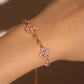 14K Rose Gold Plated Pink Lucky Leaf Shell Pearls Bracelet