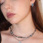 Platinum Plated Blue Crystal Necklace