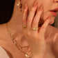 18K Real Gold Plated White Rose Moon Earrings