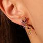 14K Real Gold Plated Purple Gem Butterfly Earrings