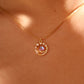 14K Real Gold Plated Moonstone Saturn Star Necklace