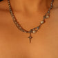 Platinum Plated Pearl Star Necklace