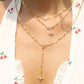 18K Real Gold Plated Diamond Cross Lariat Long Necklace