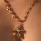 18K Real Gold Plated Diamond Cross of Hearts Necklace