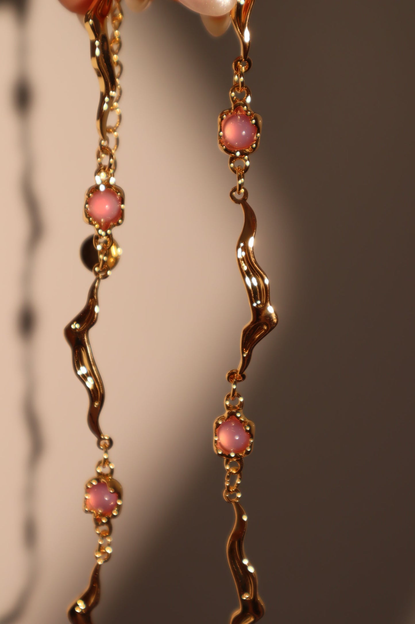 18K Real Gold Plated Multi Purple Opal Wave Necklace