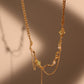 18K Real Gold Plated Jade Pearls Chain Necklace