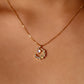 18K Gold Vermeil Moonstone Moon Necklace