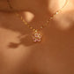 18K Real Gold Plated Spinning Pink Flowers Necklace