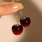 14K Real Gold Plated Cherry Earrings