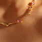 18K Real Gold Plated Multi Purple Opal Wave Necklace