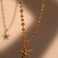 18K Real Gold Plated Diamond Starfish Necklace