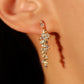 14K Real Gold Plated Diamond Leaf Earrings