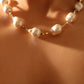 18K Real Gold Plated Multi Baroque Pearls Necklace