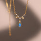 24K Gold Vermeil Blue Opal Droplet Necklace