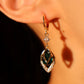 14K Real Gold Plated Green Gem Droplet Earrings