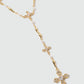 18K Real Gold Plated Eternal Cross Pearls Necklace