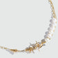 18K Real Gold Plated Diamond Saturn Star Pearl Necklace