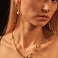 18K Real Gold Foil Pearl Hoop Earrings