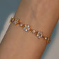 18K Real Gold Plated Multi Diamond Flower Bracelet