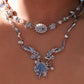 Platinum Plated Blue Shell Necklace