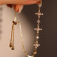 18K Real Gold Plated 3 in 1 Diamond Cross Bracelet