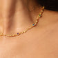 18K Real Gold Plated Multi Color Gem Wave Necklace