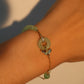 14K Real Gold Plated Jade Ginkgo Bracelet
