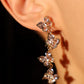 14K Real Gold Plated Diamond Butterfly Dangle Earrings