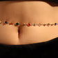 Gold Plated Color Gem Layering Long Necklace (Waist Chain)