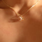 18K Real Gold Plated Shell Moon Butterfly Necklace