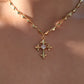 18K Real Gold Plated Diamond Cross of Hearts Necklace